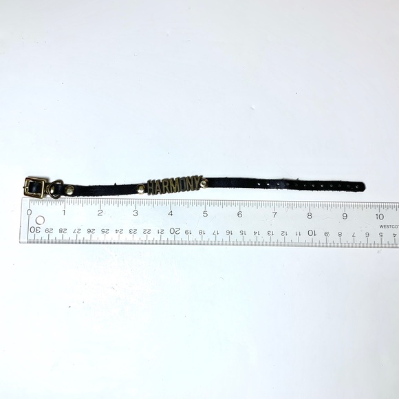 HARMONY Brass Letters Leather Buckle Bracelet - Picture 9 of 16